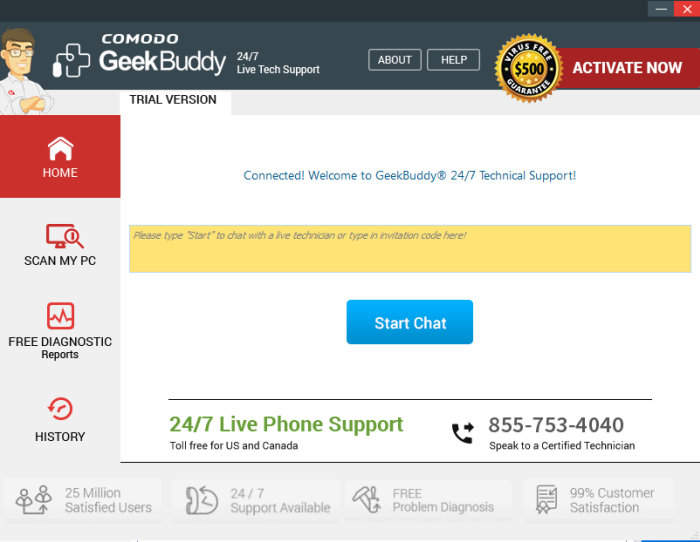 comodo support chat